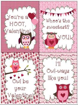 FREE Owl Valentine's Day Cards by A New Day of Learning | TPT