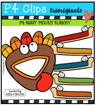 Preview of FREE P4 BIGGY MOUTH Turkey (P4 Clips Trioriginals Clip Art)