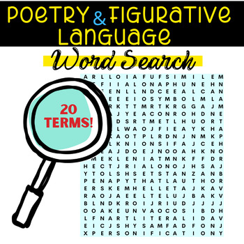 Preview of Free Poetry Terms and Figurative Language Vocabulary Word Search