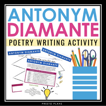 Preview of Poetry Writing Activity - Formula Poem Antonym Diamante Writing Assignment