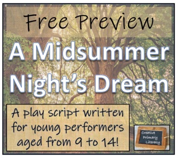 Preview of A Midsummer Night's Dream | A Play Script for Young Performers |  FREE PREVIEW