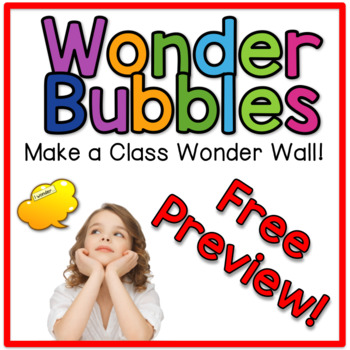 Preview of FREE PREVIEW! Wonder Bubbles for Wonder Wall and Genius Hour