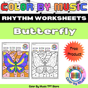 Preview of FREE PRODUCT - Color by Music (Rhythm) ~ Butterfly