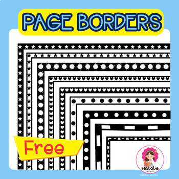 Simple Page Border, Black and White by MayMay Studio