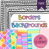 FREE Page Borders and Digital Background Papers, Doodle Fr