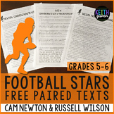 FREE Football Paired Texts: Cam Newton & Russell Wilson (Grades 5-6)
