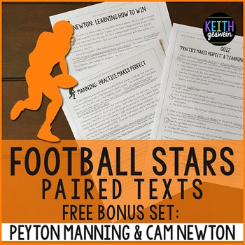 Preview of FREE Football Paired Texts: Peyton Manning & Cam Newton: Nonfiction Passages