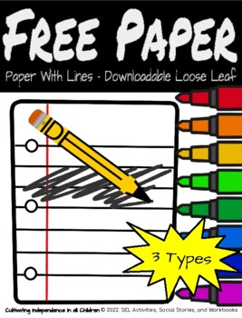 Preview of FREE Paper with Lines - Downloadable Loose Leaf