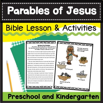 FREE Parables of the Sower, Wise Man/Foolish Man, hidden treasure Bible ...