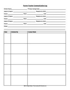 FREE Parent Teacher Communication Log: Forms for Documenting Phone Calls