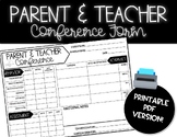 FREE: Parent and Teacher Conference Form PRINTABLE