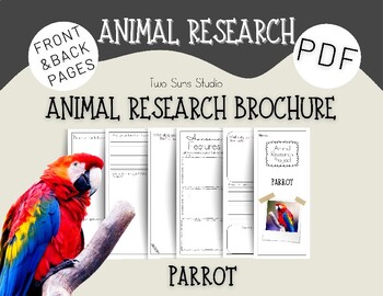 Preview of FREE Parrot Animal Research Project, Brochure Projects, PDF Printable