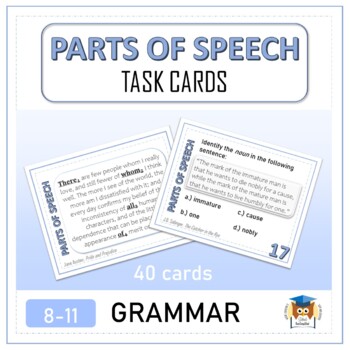 Preview of FREE Parts of Speech Task Cards [GRAMMAR]