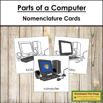 Preview of FREE Parts of a Computer 3-Part Cards - Montessori Nomenclature
