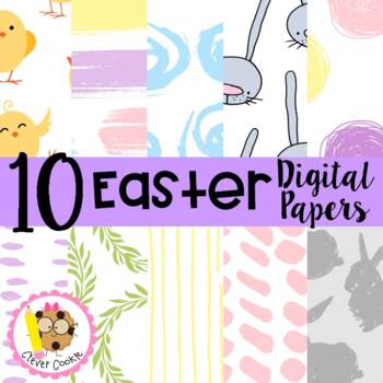 Preview of FREE Pastel Easter Digital Papers & Backgrounds