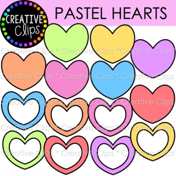Preview of FREE Pastel Heart Clipart {Valentine's Day Clipart}