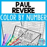FREE Paul Revere Color by Number, Reading Passage and Text