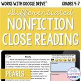 FREE Pearls Close Reading Comprehension Passages and Quest