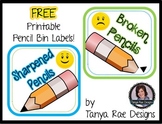 FREE Pencil Bin Labels by Tanya Rae Designs