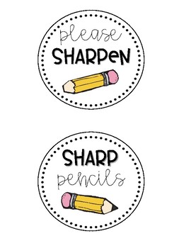 Preview of FREE Pencil Bin labels