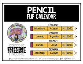 FREE Pencil Flip Calendar