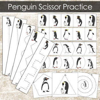 Preview of FREE Penguin Scissor Skills Cutting Strips (Limited Time)
