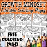 FREE Growth Mindset Coloring Page - Editable