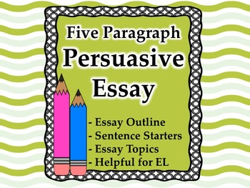 Preview of Persuasive essay with included EL support