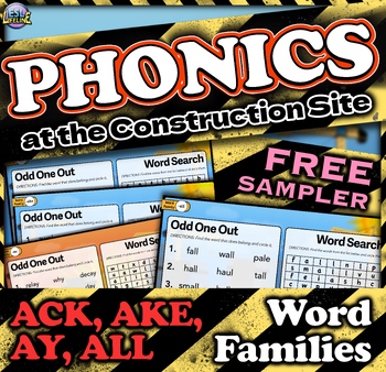 Preview of ESL Phonics Intervention Activities & Worksheets - Word Work FREE SAMPLER