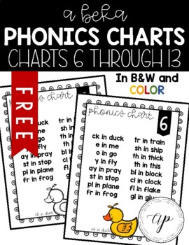 FREE Phonics Chart Pages (ABeka) (A Beka) by Ana Peavy | TPT