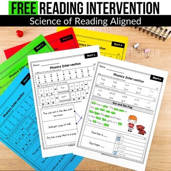 Preview of FREE Phonics Science of Reading Intervention Decodable Readers Passages Sentence