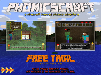 Preview of FREE PhonicsCraft - Interactive Phonics Adventure Trial (Minecraft Inspired)