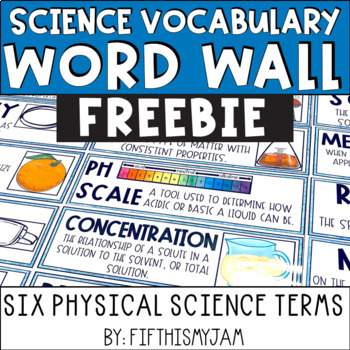 Preview of FREE Physical Science Word Wall | Vocabulary Cards
