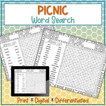 Preview of FREE Picnic Word Search Puzzle Activity