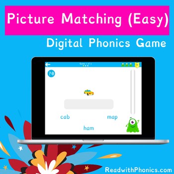 Preview of FREE! Picture Matching Game (Easy). Online Digital Phonics Games.