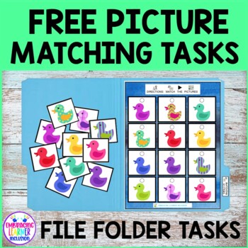 Preview of FREE Picture Matching File Folder Activites
