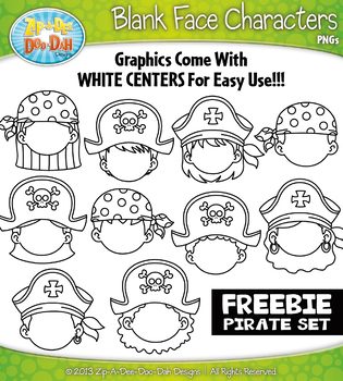 Preview of FREE Pirates Blank Face Characters Clipart {Zip-A-Dee-Doo-Dah Designs}