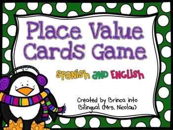 Preview of FREE Place Value Card Game - Spanish AND English