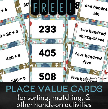 Preview of FREE Place Value Cards for sorting, matching, and other base ten activities