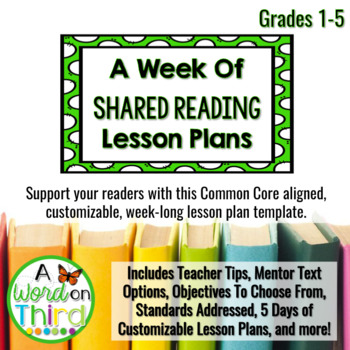 Preview of Shared Reading Made Easy: Weekly Lesson Plan Template For The Whole Year