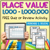 Place Value Review Activity to 1,000,000