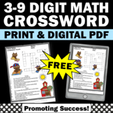 FREE Math Crossword Puzzle Place Value to Millions 4th 5th