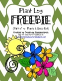 FREE Plant Log for a Unit on Plants & Seeds