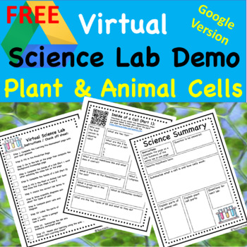 Preview of FREE Plant and Animal Cells Virtual Science Lab for Google Drive 