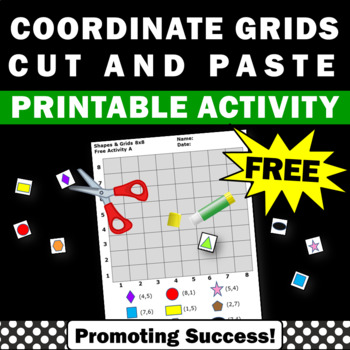 Preview of FREE Plotting Ordered Pairs Graphing Coordinates Worksheet Math Cut and Paste