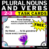 FREE Singular and Plural Nouns and Verbs Task Cards es ies
