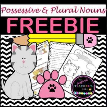 Preview of FREE! Plural & Possessive Nouns Poster, Worksheet, & Coloring Sheet!