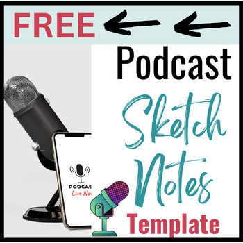 Preview of FREE Podcast Listening Guide:  Sketch Notes for Secondary ELA