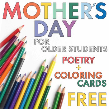 Preview of FREE Poetry Lesson Mother’s Day Card + Poetry for Older Students/Teens, Sub Plan