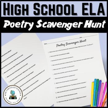 Preview of FREE Poetry WebQuest Scavenger Hunt for High School ELA